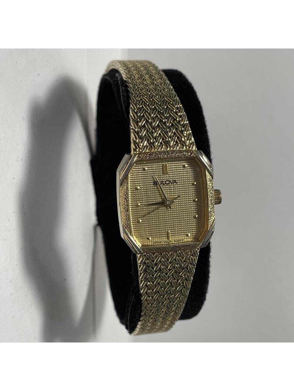 1984 Bulova 92E23 Ladies Quartz Watch GoldTone Woven Bracelet New Battery WORKS